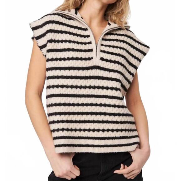 JOHN + JENN Sweaters - NEW JOHN + JENN arrow sleeveless sweater in almond stripe